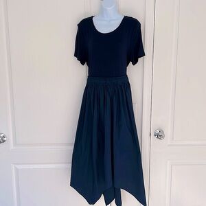 NWT 💙 Donna Karan Navy Dress with Asymmetrical Hem